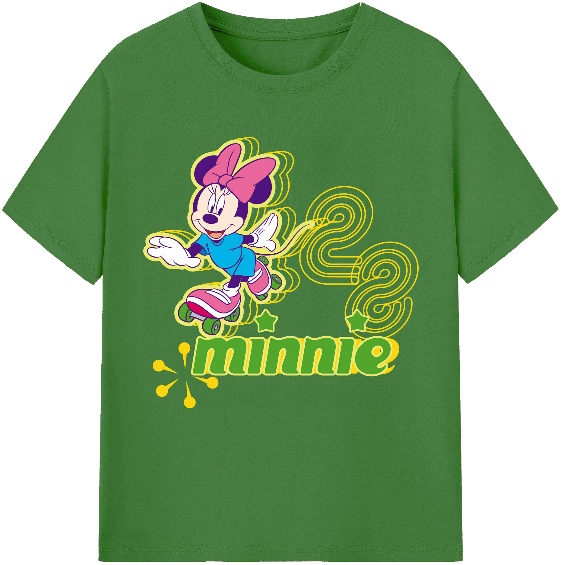 （画像用） ミッキーマウス Mickey Mouse レディースカジュアルプリントTシャツ（綿100％）